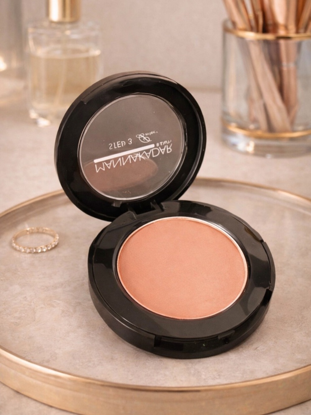 Manna Kadar Step 3 Long Wear Blush Desire Peach Blush Pressed Powder Glow